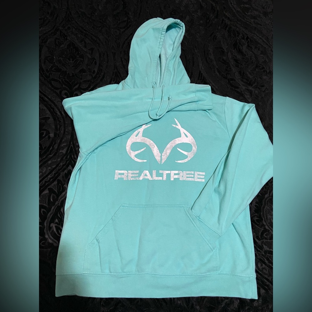 L/xl mint blue realtree hoodie